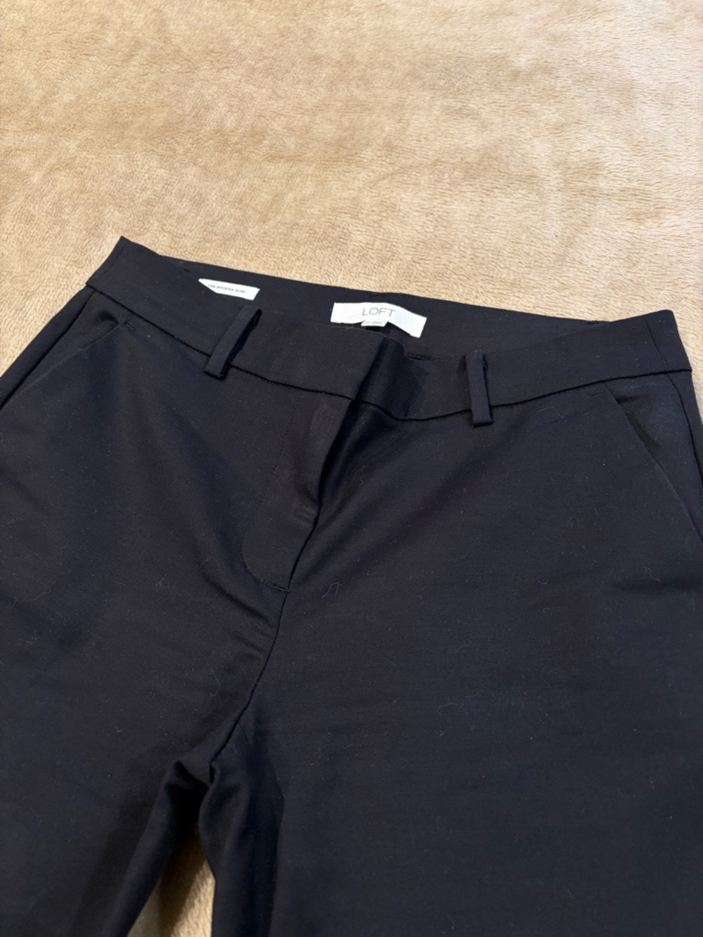LOFT Black Women’s Mid Rise Riviera Slim Leg Ankle Length Pants